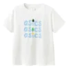 Camiseta con logotipo de tres filas «White Blue»