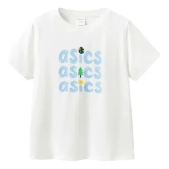 Camiseta con logotipo de tres filas «White Blue»