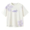 Camiseta con logotipo y flores «Blanco»