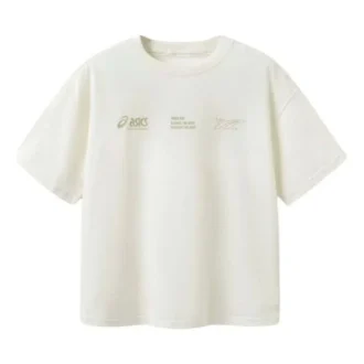 Camiseta con múltiples logotipos «Blanco Beige»