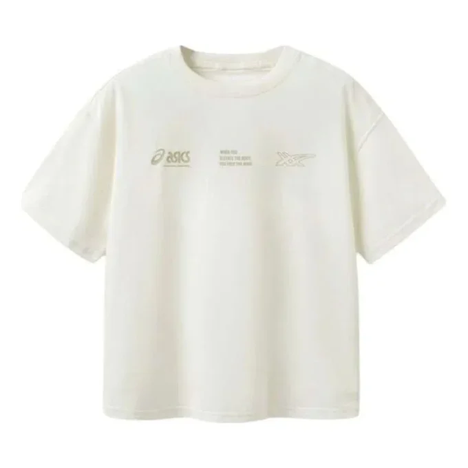 Camiseta con múltiples logotipos «Blanco Beige»