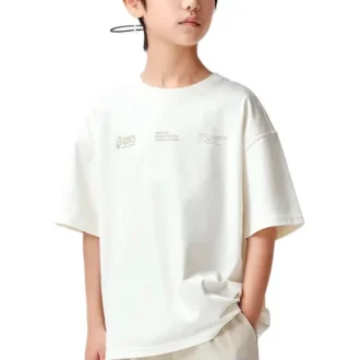 Camiseta con múltiples logotipos «Blanco Beige»