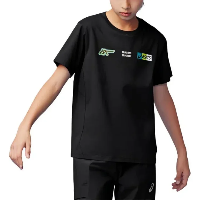 Camiseta con varios logotipos «Negro»