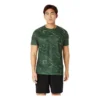 Camiseta de manga corta con estampado de motivos Suminagashi «Serpentine Green»