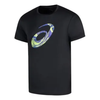 Camiseta de manga corta con logotipo en espiral «Negro»