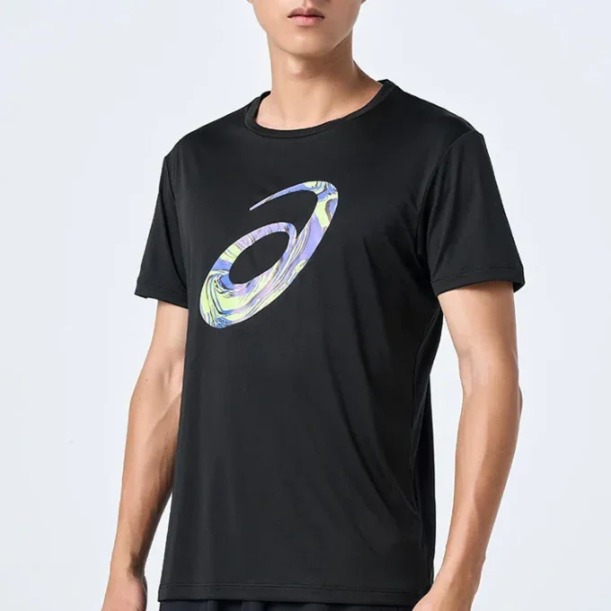Camiseta de manga corta con logotipo en espiral «Negro»