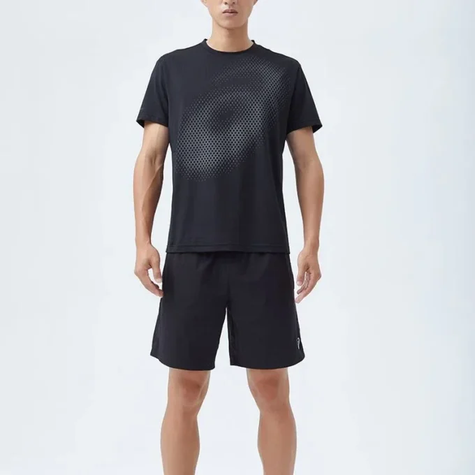 Camiseta de running con logotipo reflectante «Negro»