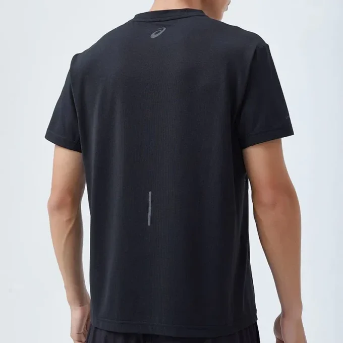 Camiseta de running con logotipo reflectante «Negro»