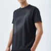 Camiseta de running con logotipo reflectante «Negro»