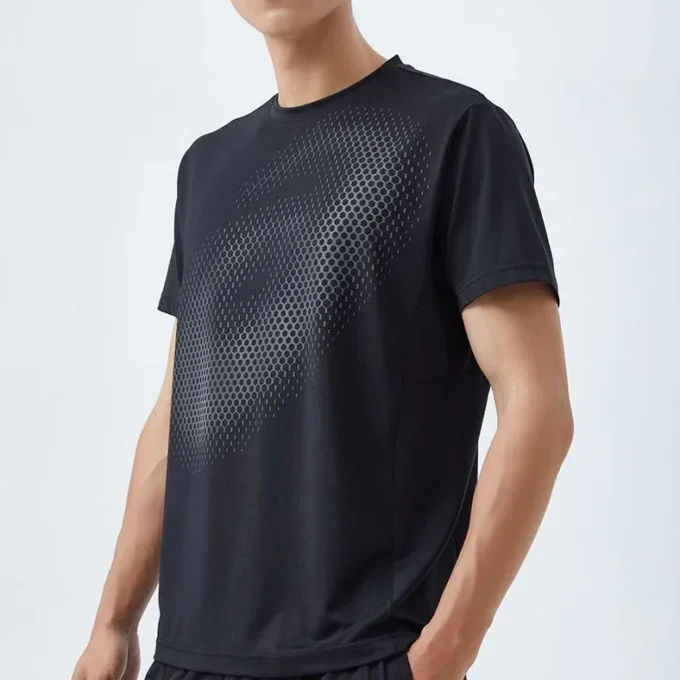 Camiseta de running con logotipo reflectante «Negro»