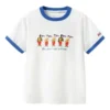 Camiseta informal estampada «White Blue»