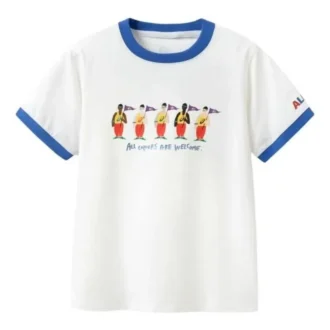Camiseta informal estampada «White Blue»
