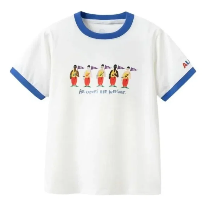 Camiseta informal estampada «White Blue»