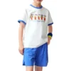 Camiseta informal estampada «White Blue»