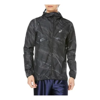 Chaqueta tejida con estampado para correr «Negro»