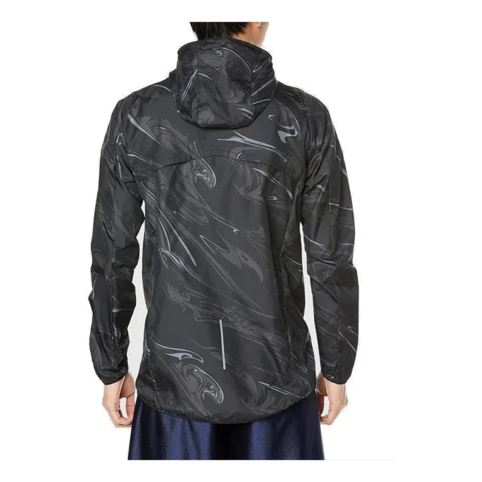 Chaqueta tejida con estampado para correr «Negro»