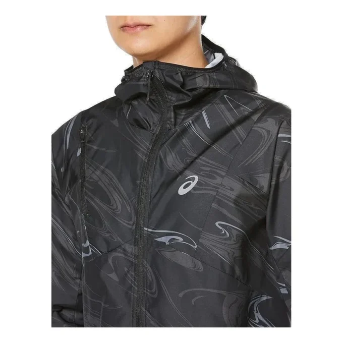 Chaqueta tejida con estampado para correr «Negro»