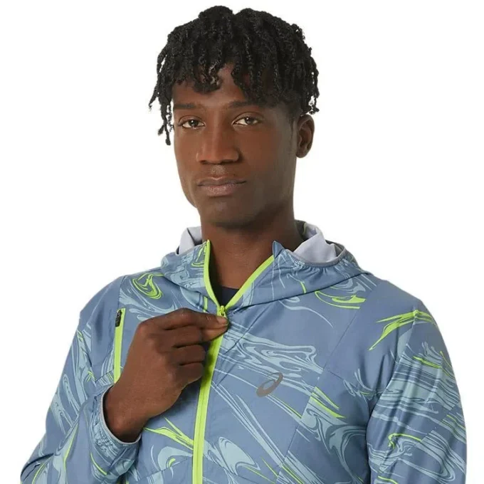 Chaqueta tejida con estampado repelente al agua «Blue Green»
