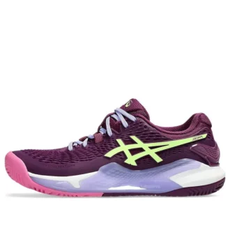 GEL-Resolution 9 Padel «Deep Mauve Lime Green»