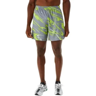 Pantalones cortos de 7 pulgadas con estampado de motivos Suminigashi «Grey Green»