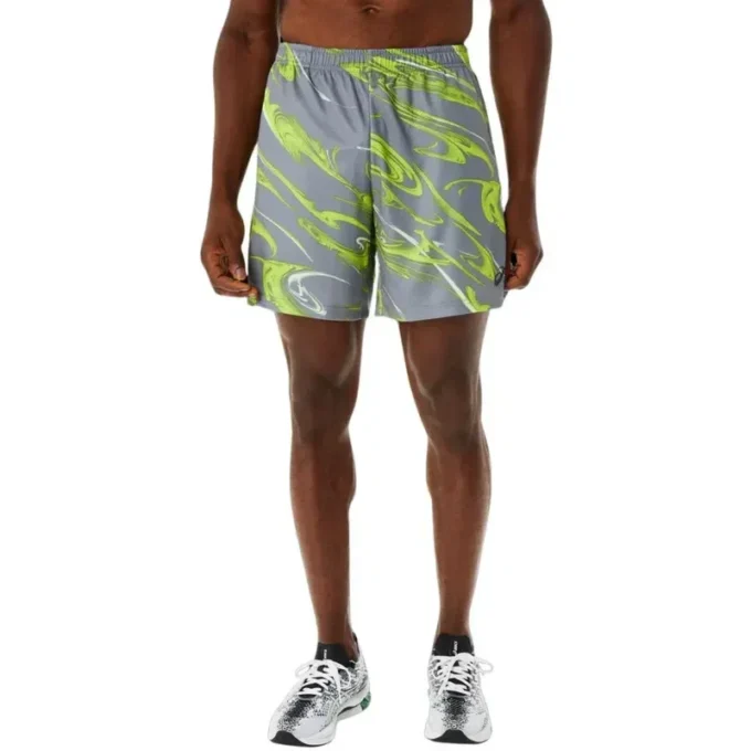 Pantalones cortos de 7 pulgadas con estampado de motivos Suminigashi «Grey Green»