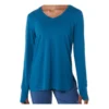Partes de arriba de manga larga jaspeadas «Deep Sea Teal Heather»