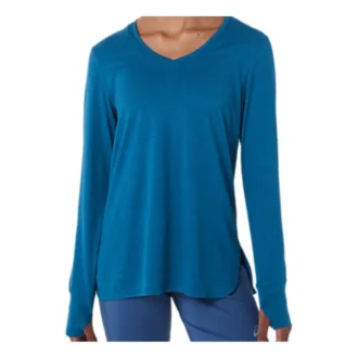 Partes de arriba de manga larga jaspeadas «Deep Sea Teal Heather»