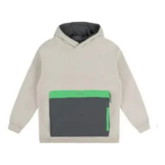 Sudadera con capucha Sherpa de bloques de color «Beige»