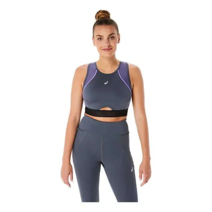 Sujetador deportivo con paneles de malla «Carrier Grey»