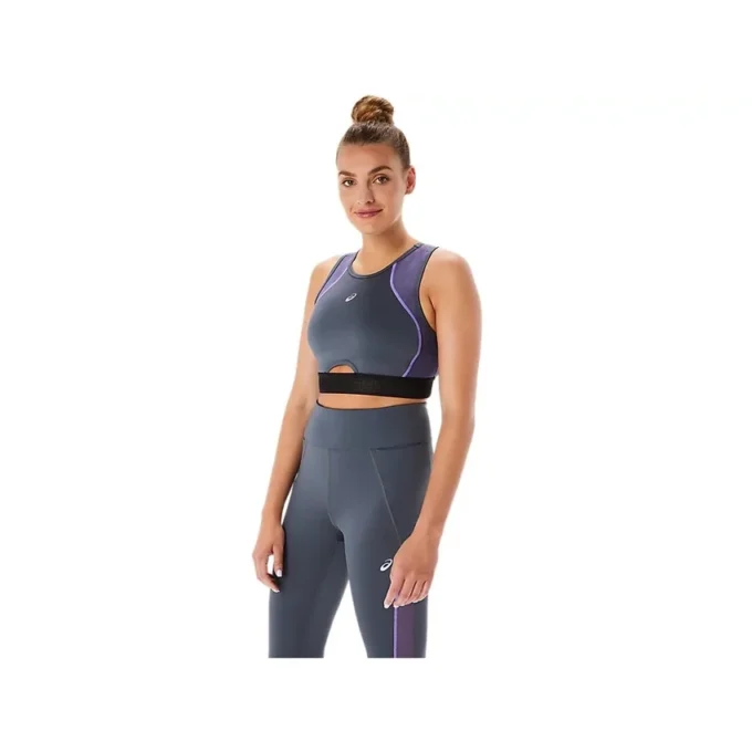 Sujetador deportivo con paneles de malla «Carrier Grey»