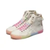 Zapatos altos casuales retro Double Clutch Milk White «Blanco Rosa»