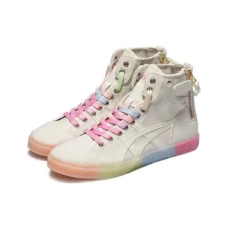 Zapatos altos casuales retro Double Clutch Milk White «Blanco Rosa»