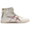 Zapatos de baloncesto altos retro de felpa Double Clutch, color blanco leche/dorado